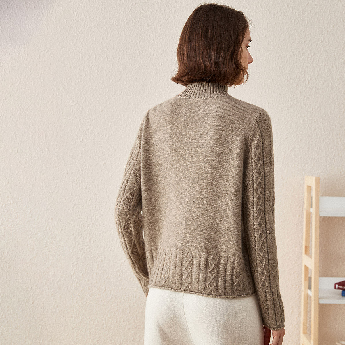 100% Cashmere Knit Zip Up Cardigan Sweater