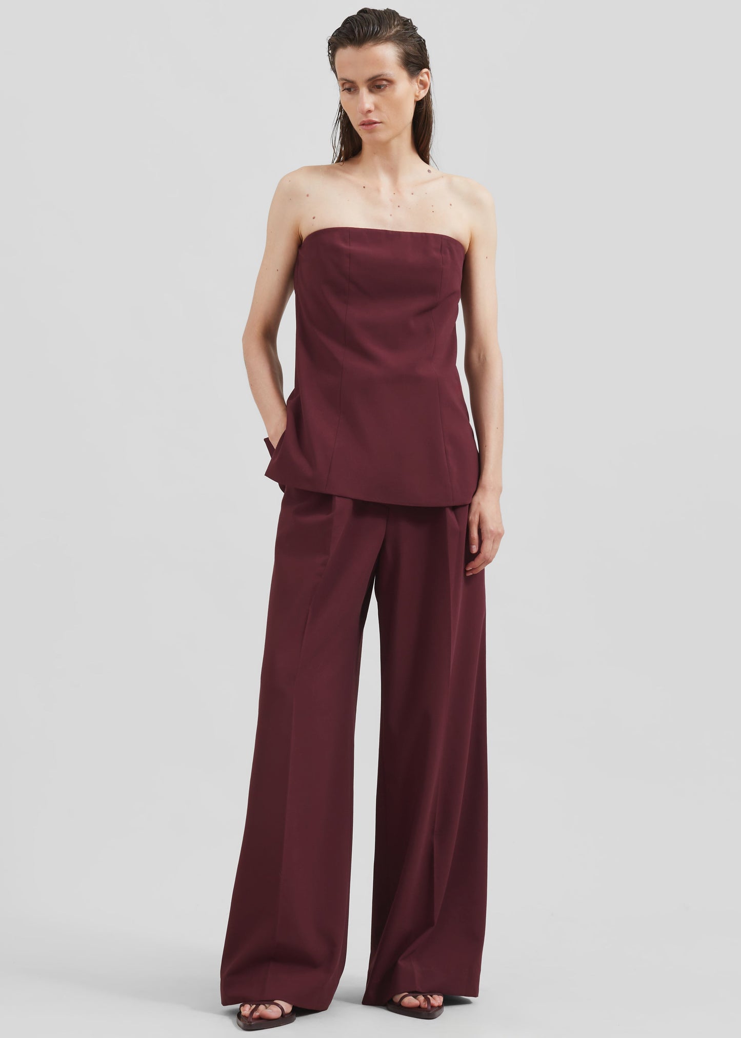 Abbie Trousers - Burgundy