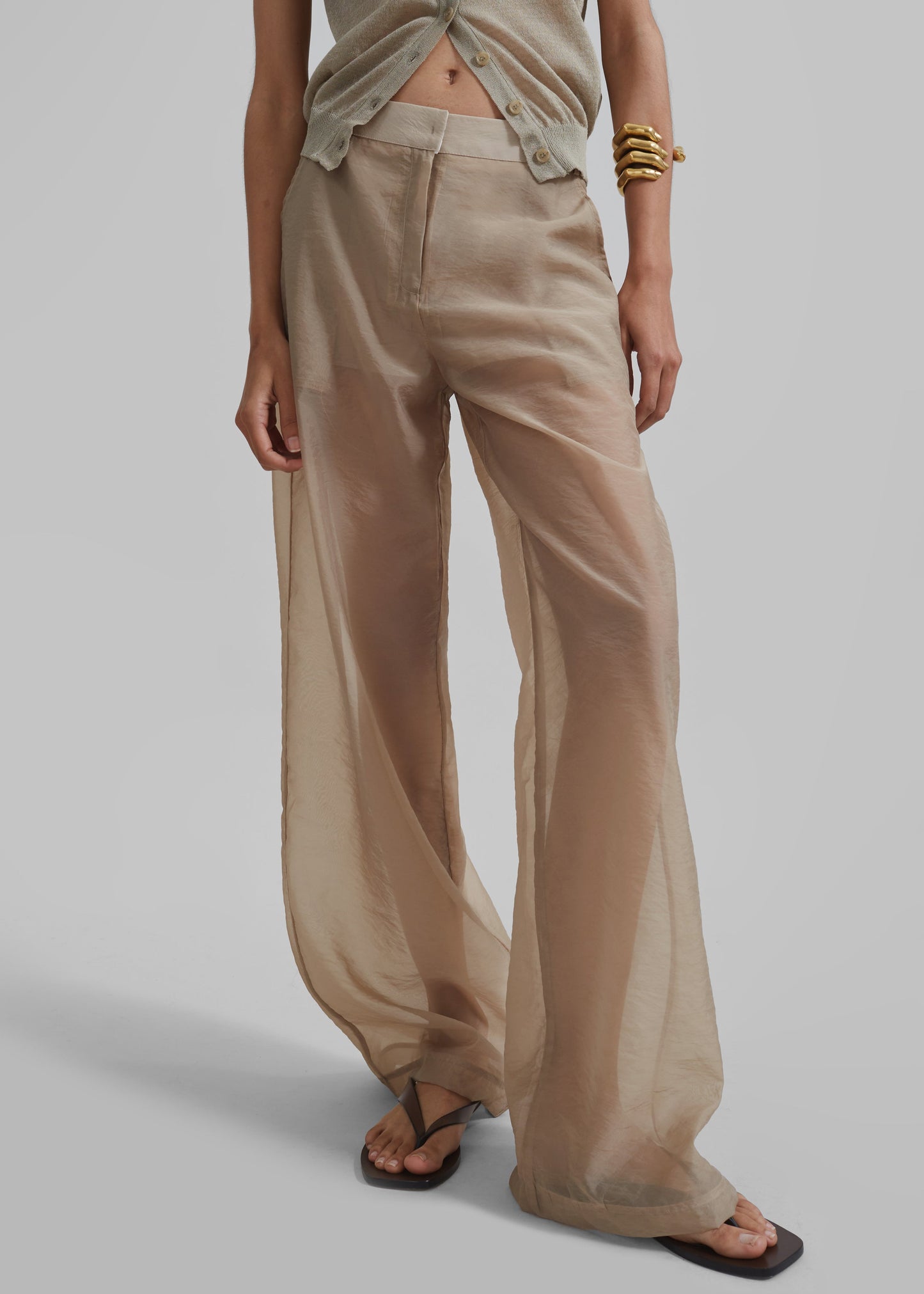 Abra Sheer Trousers - Beige