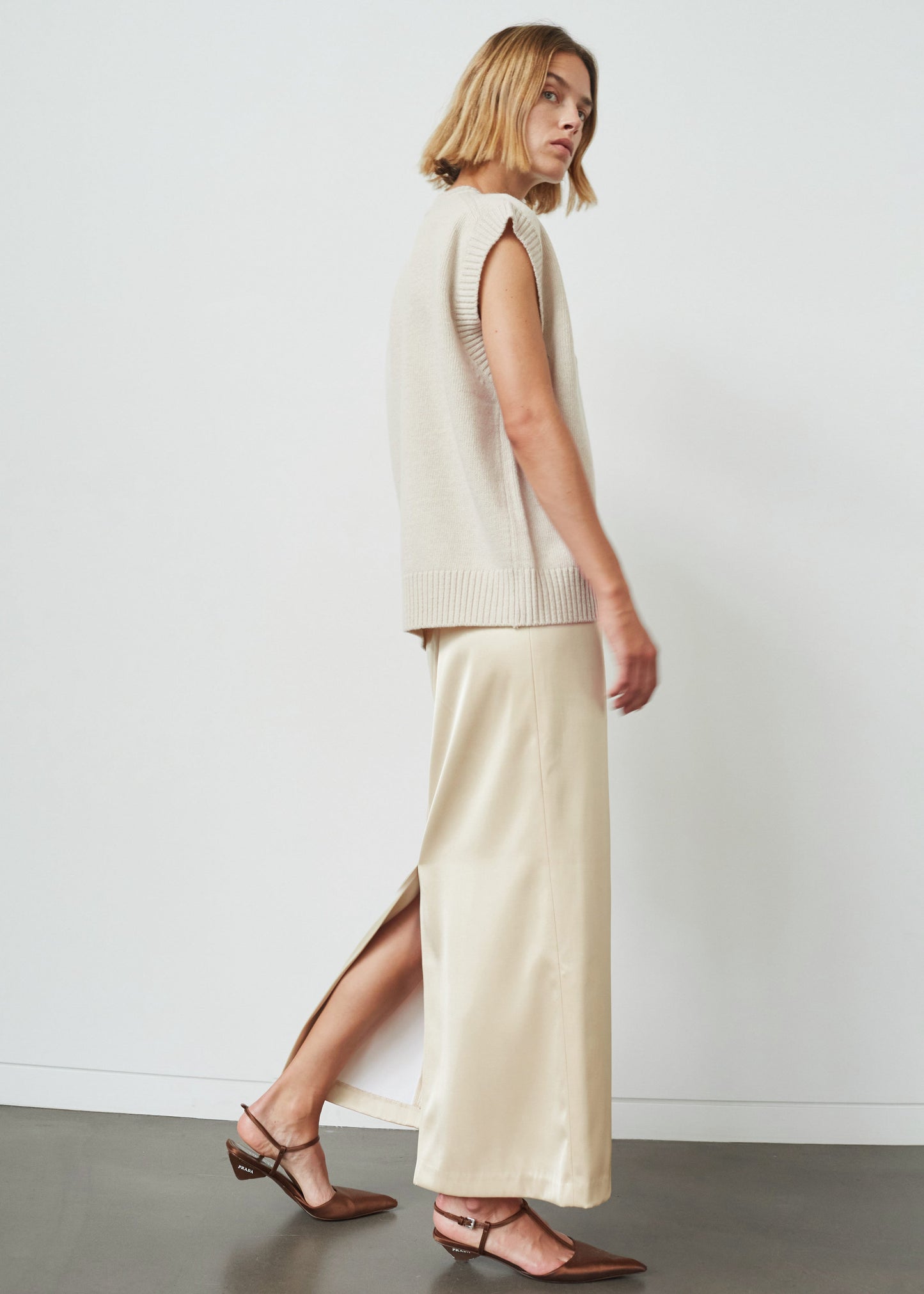 Adriana Midi Skirt - Beige