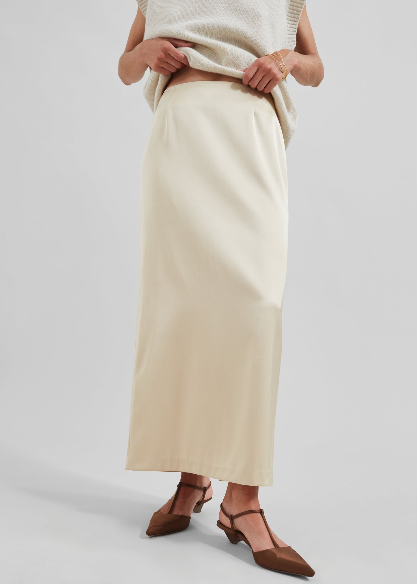 Adriana Midi Skirt - Beige