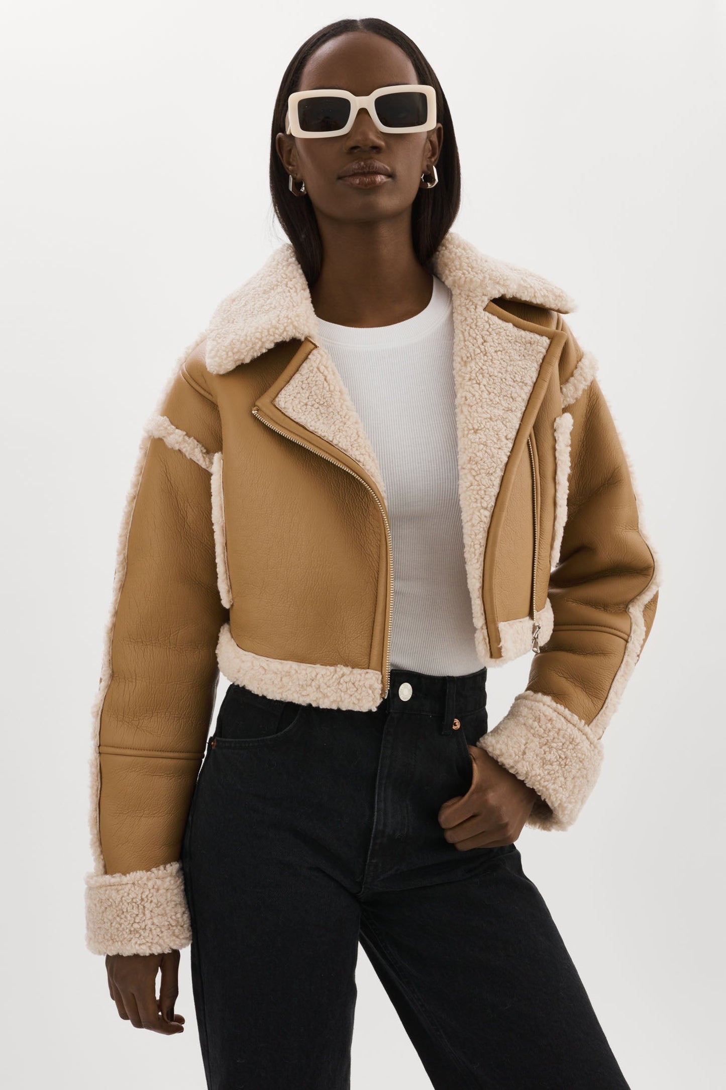 ADRINA | Faux Shearling Crop Jacket