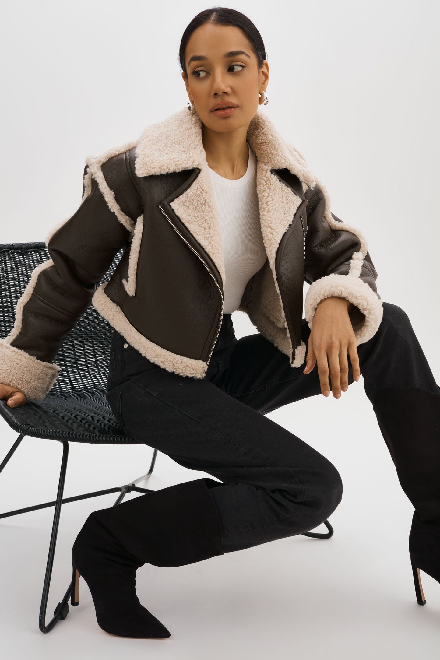 ADRINA | Faux Shearling Crop Jacket