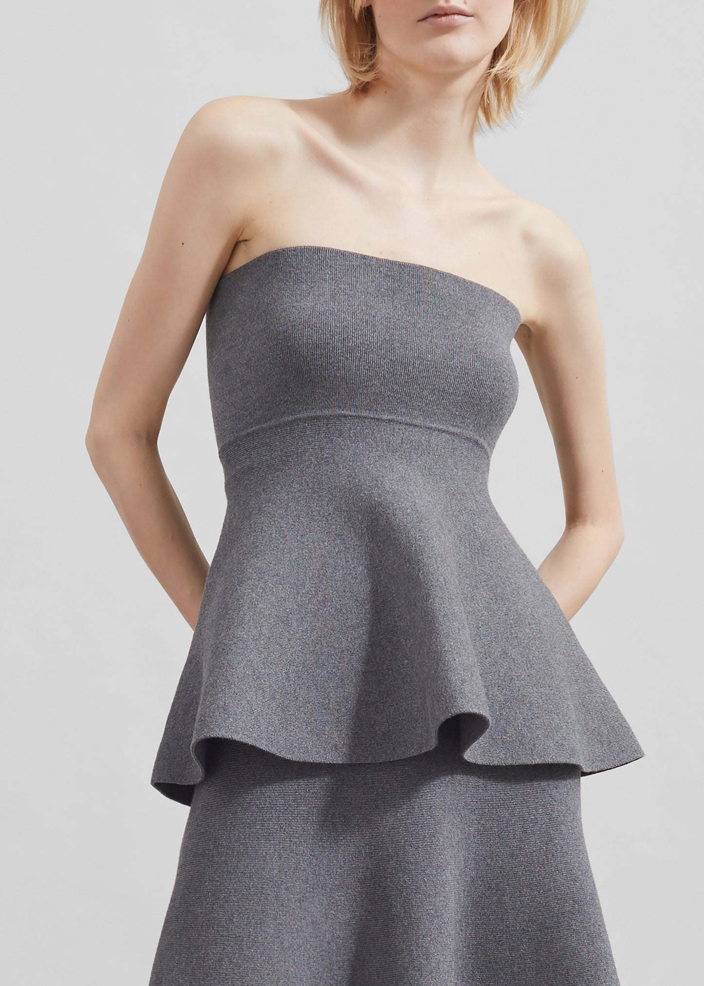 Agathe Knit Bustier - Dark Grey