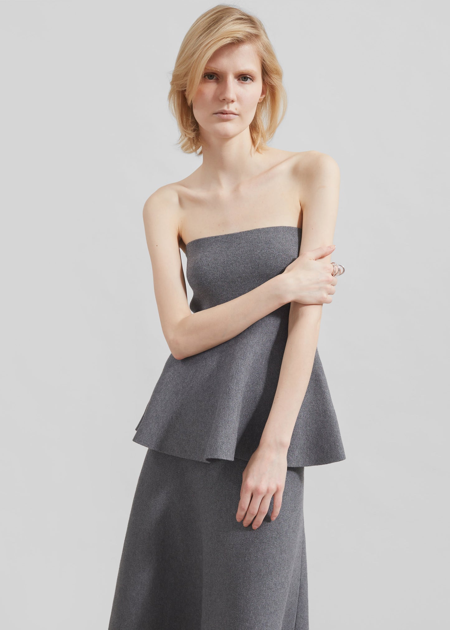 Agathe Knit Bustier - Dark Grey