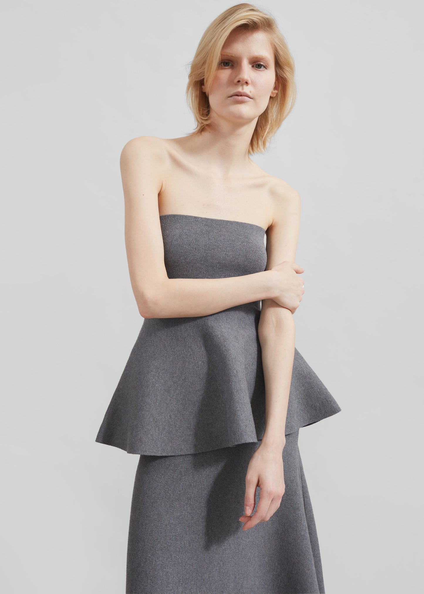 Agathe Knit Bustier - Dark Grey