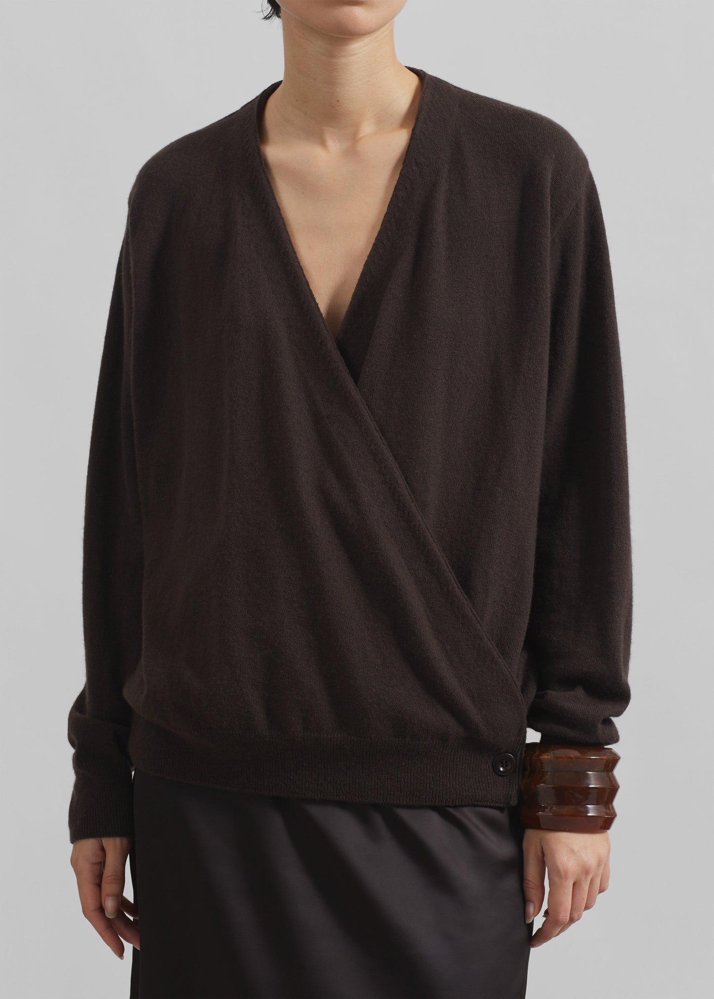 Albi Wrap Cardigan - Brown