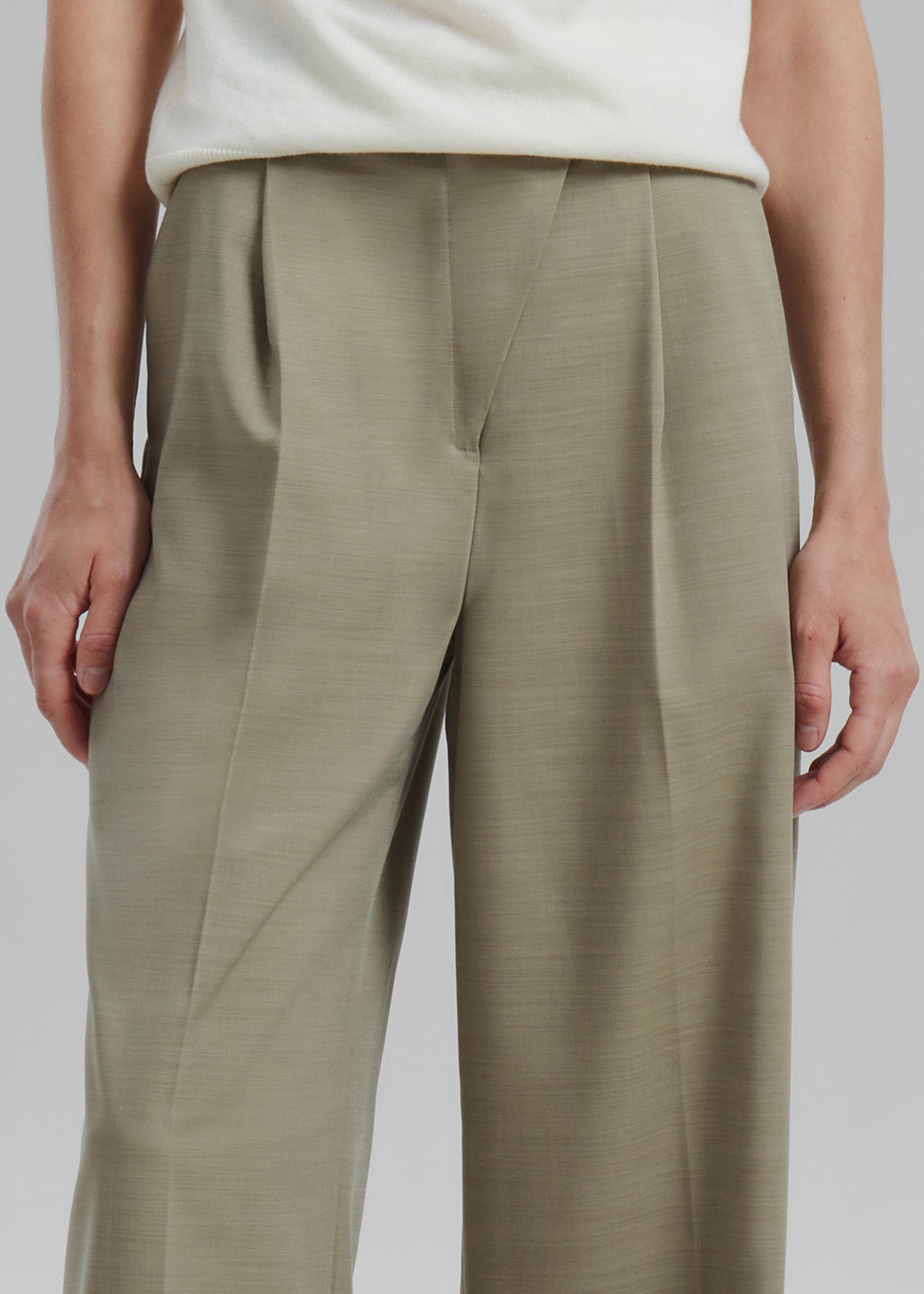 Alia Wide Leg Trousers - Beige