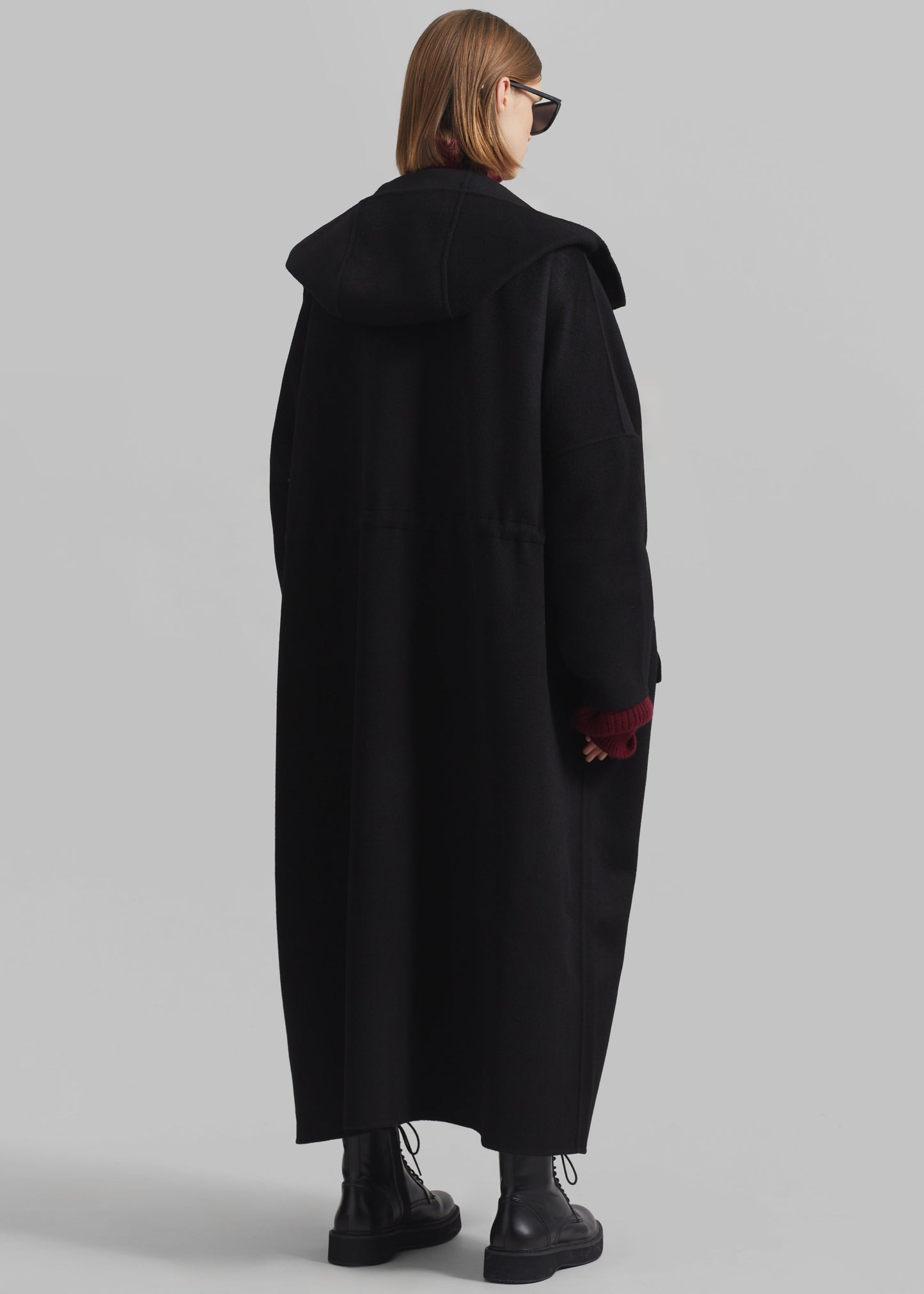 Alida Hooded Long Coat - Black