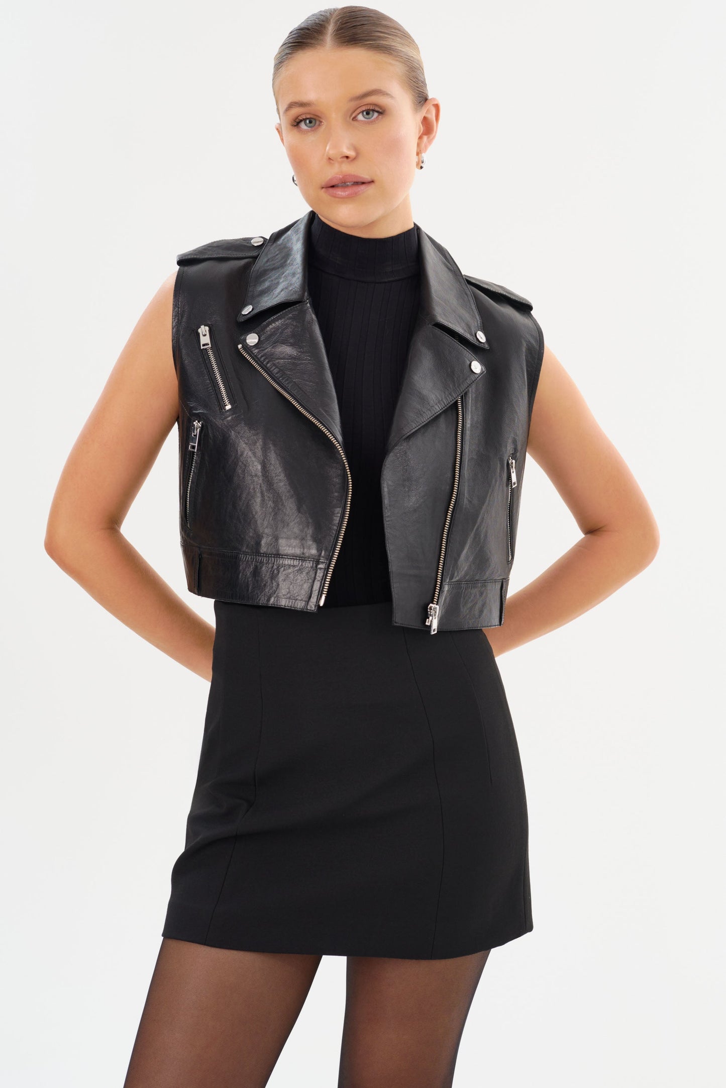 AMALIA | Leather Biker Vest