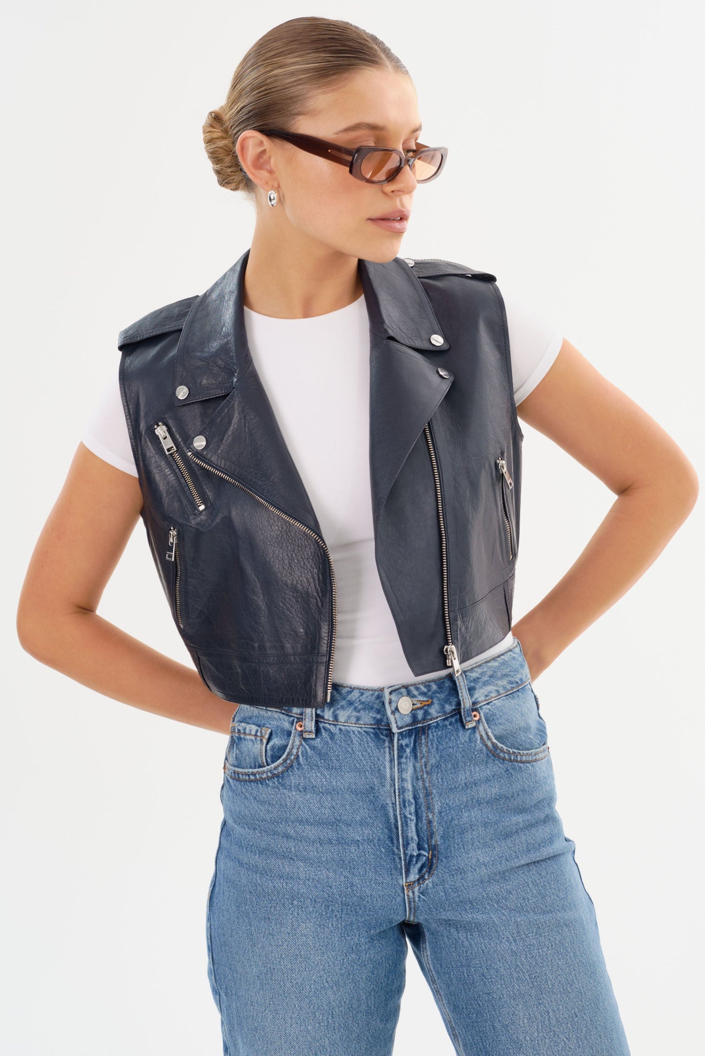 AMALIA | Leather Biker Vest