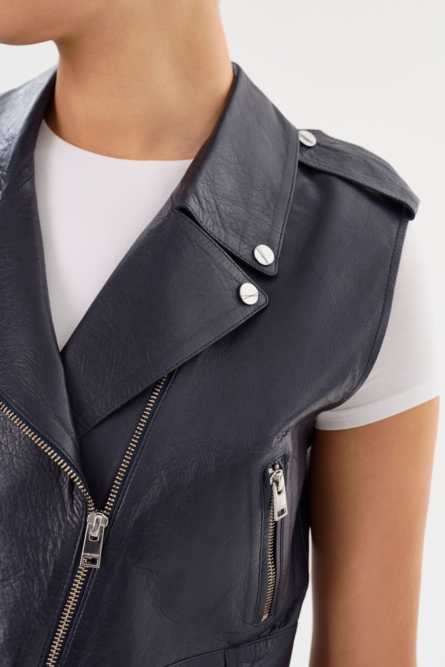 AMALIA | Leather Biker Vest