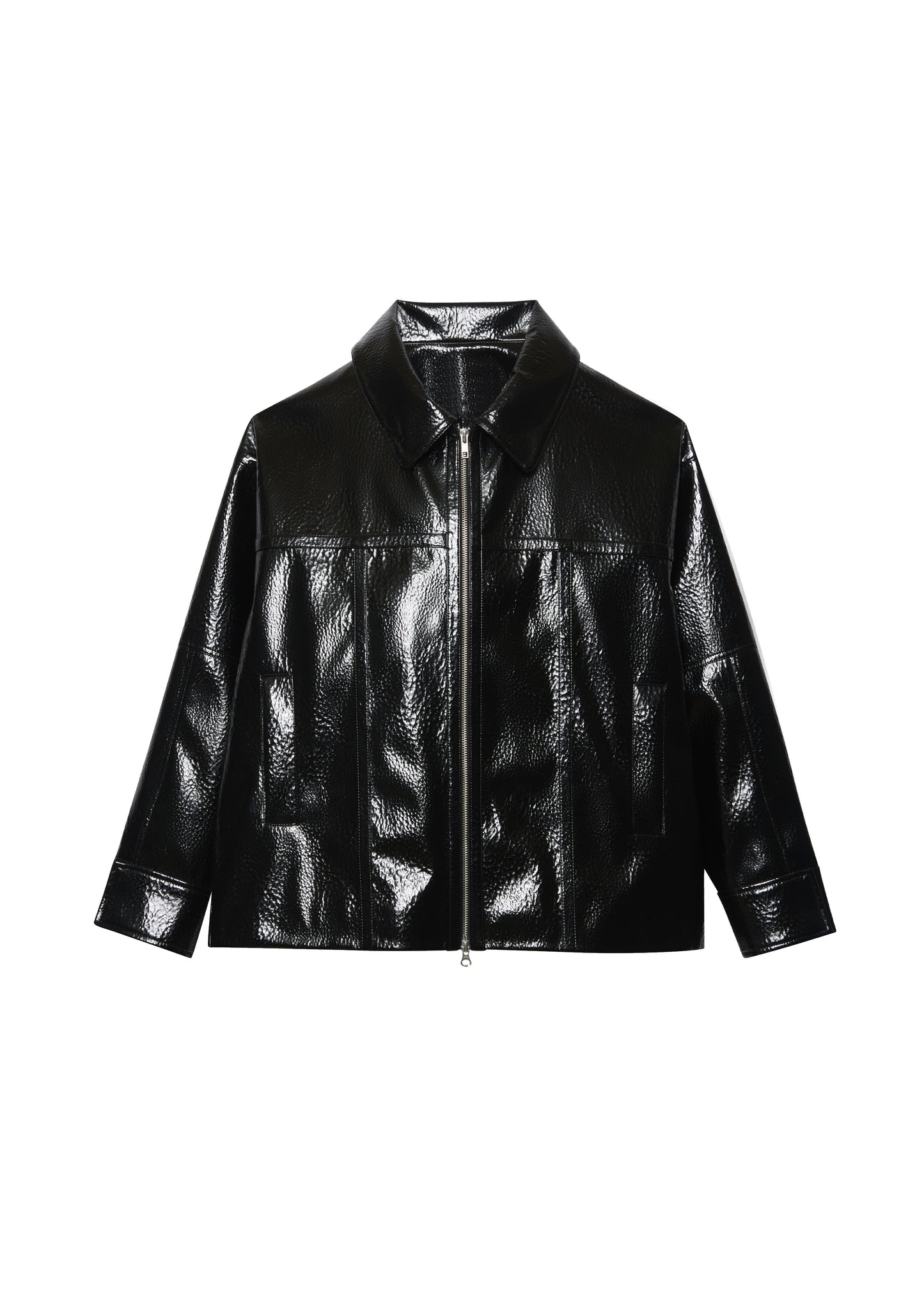 Arbor Crackled Faux Leather Jacket - Black