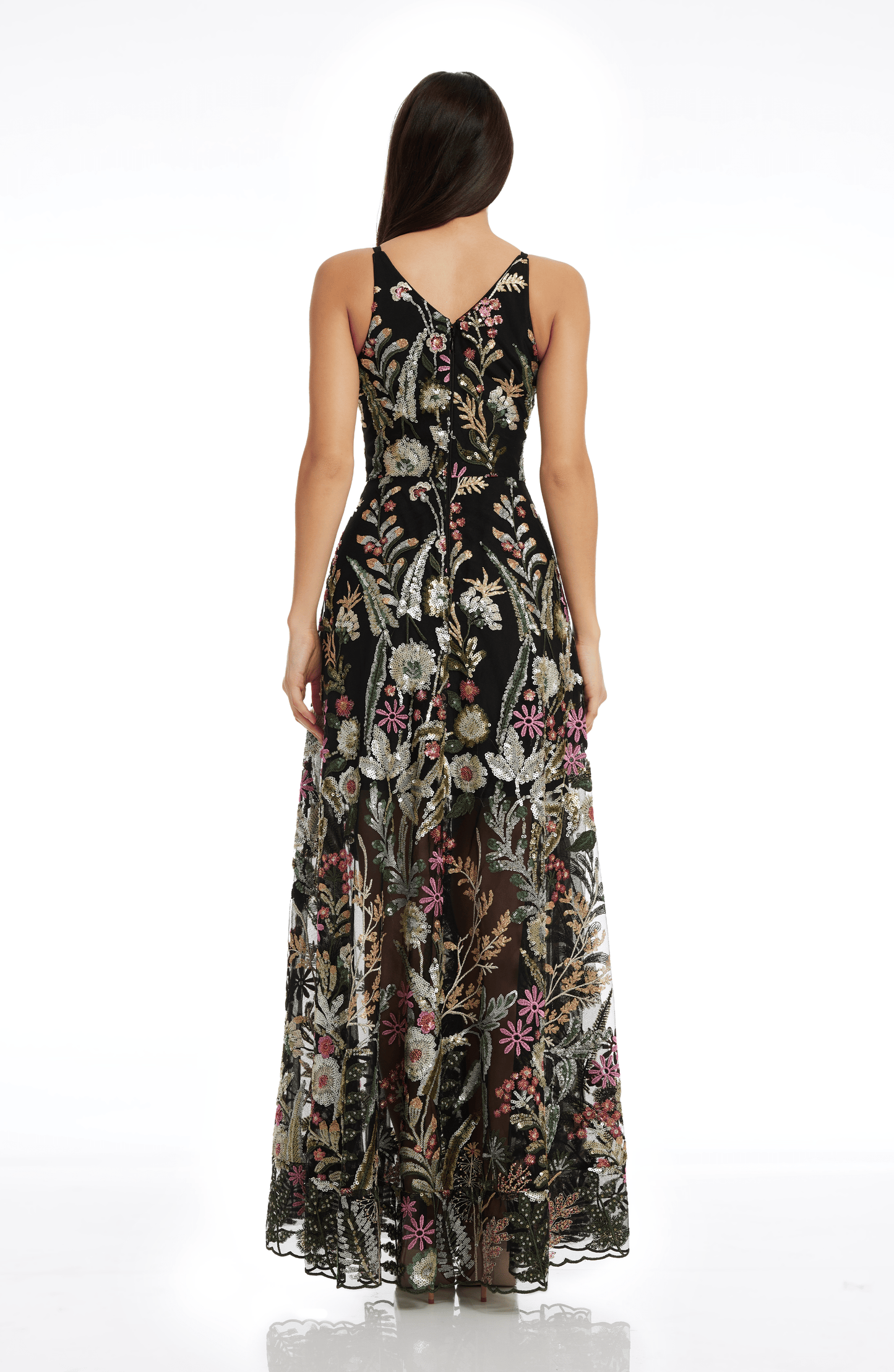 Ariyah Floral Sequin Gown