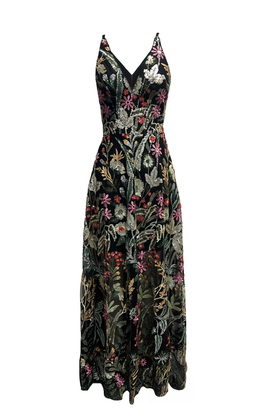 Ariyah Floral Sequin Gown