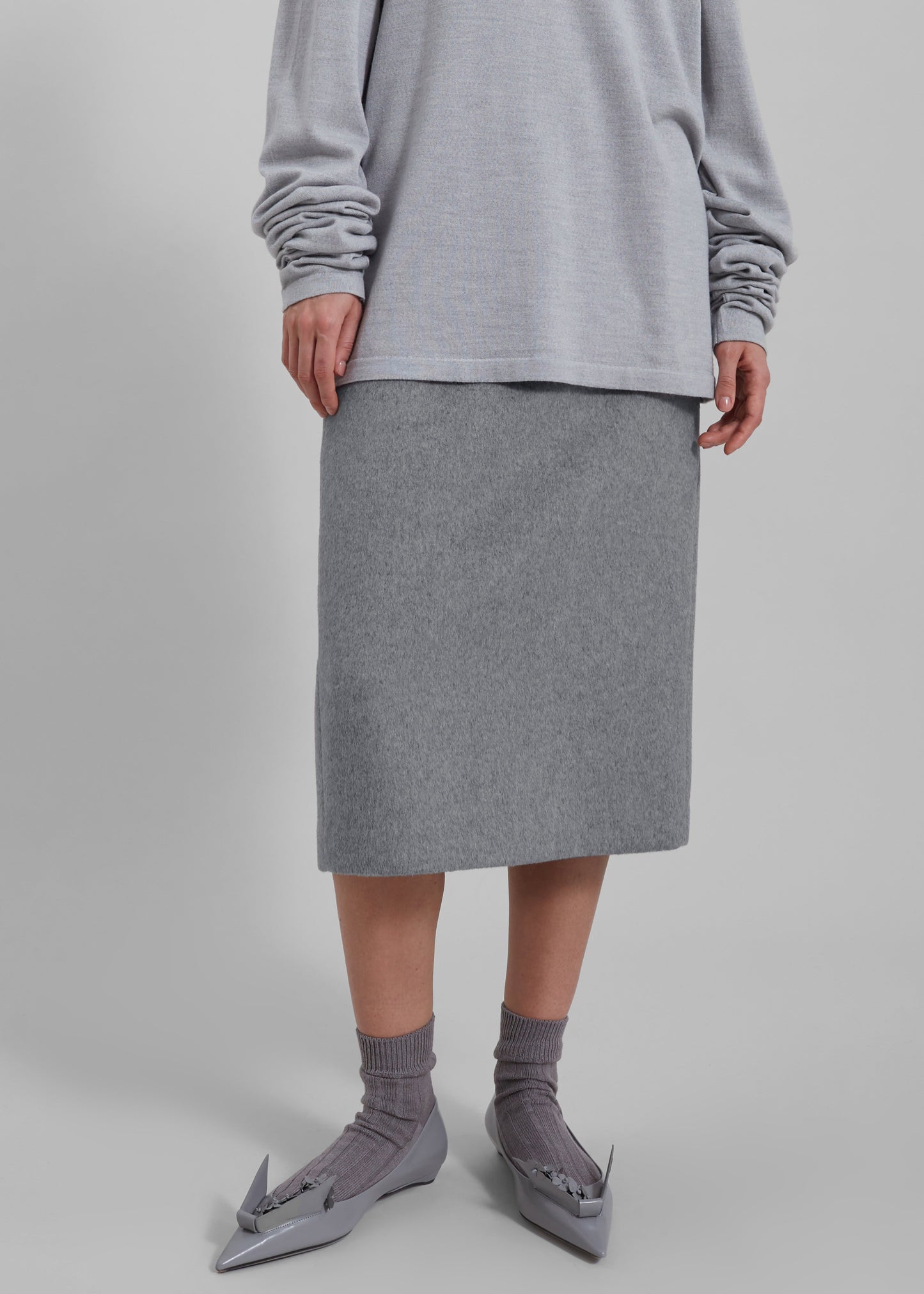 Arley Midi Skirt - Light Grey