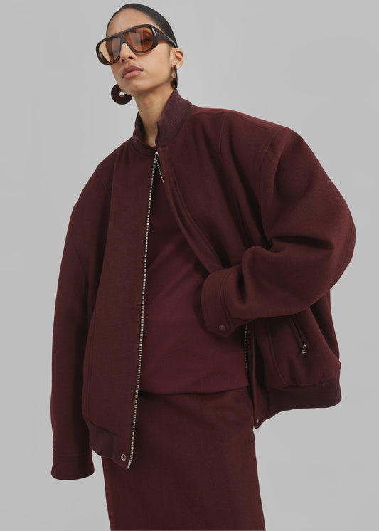 Arley Oversized Bomber - Burgundy