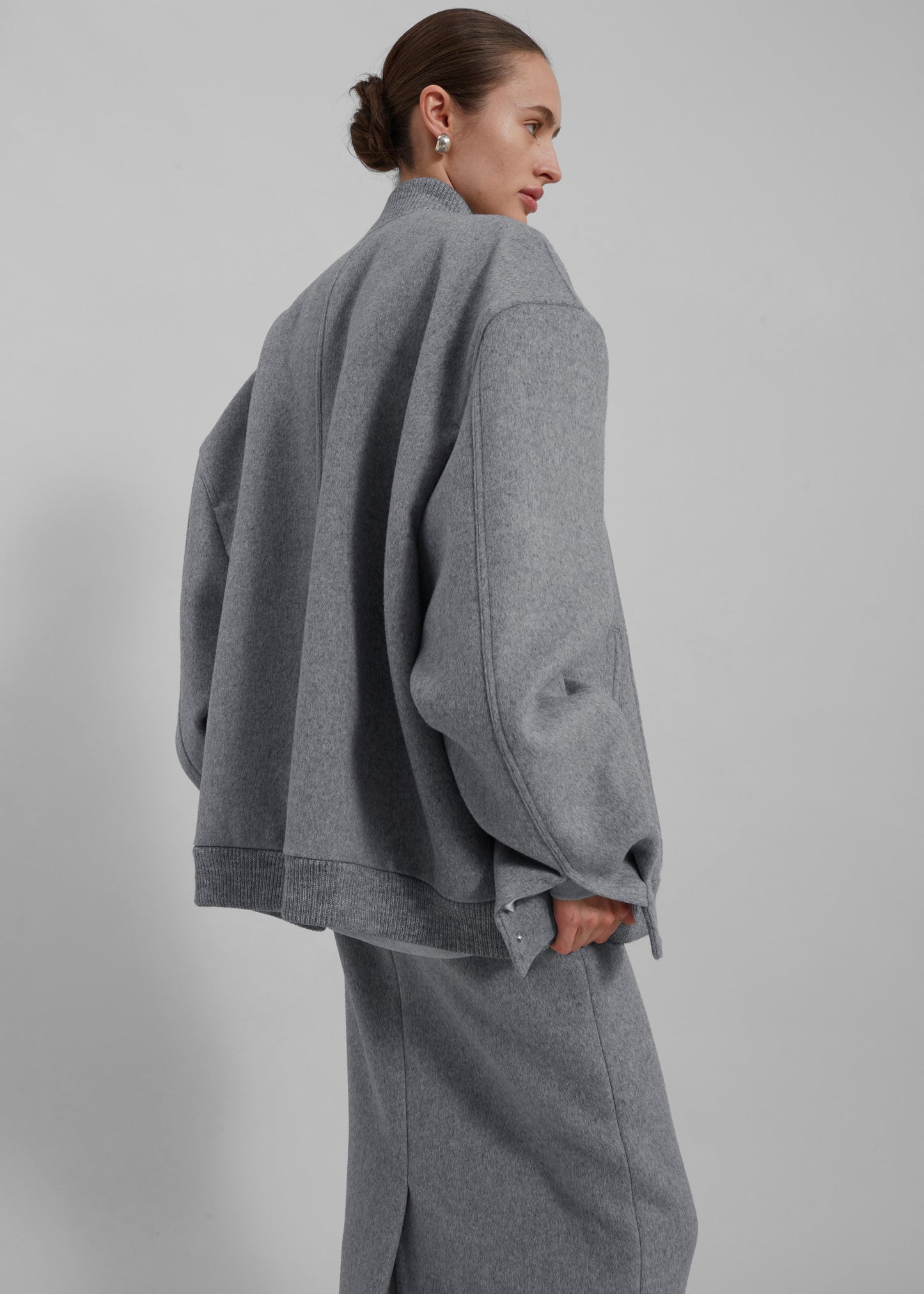 Arley Oversized Bomber - Light Grey