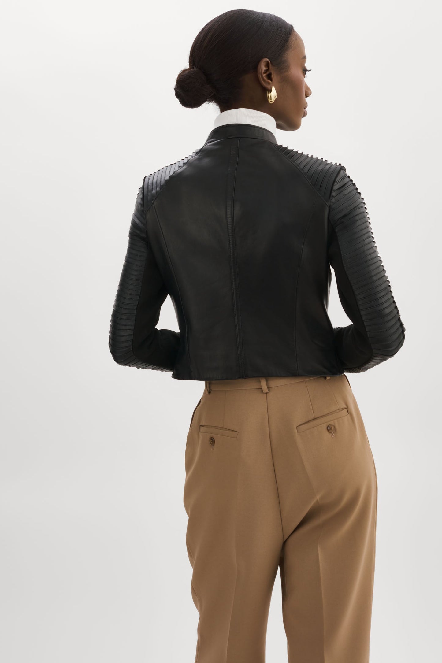 AZRA GOLD | Leather Biker Jacket