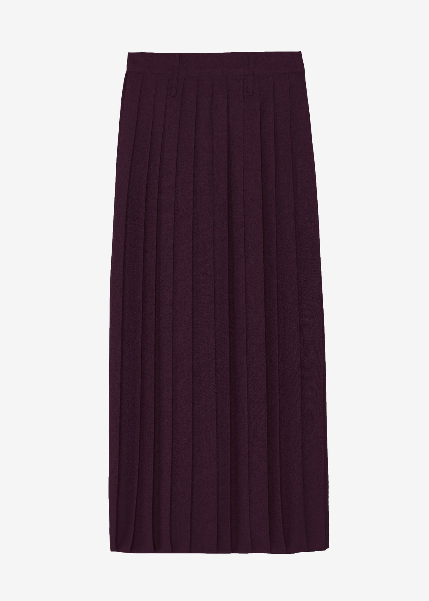 Bailey Long Pleated Skirt - Burgundy