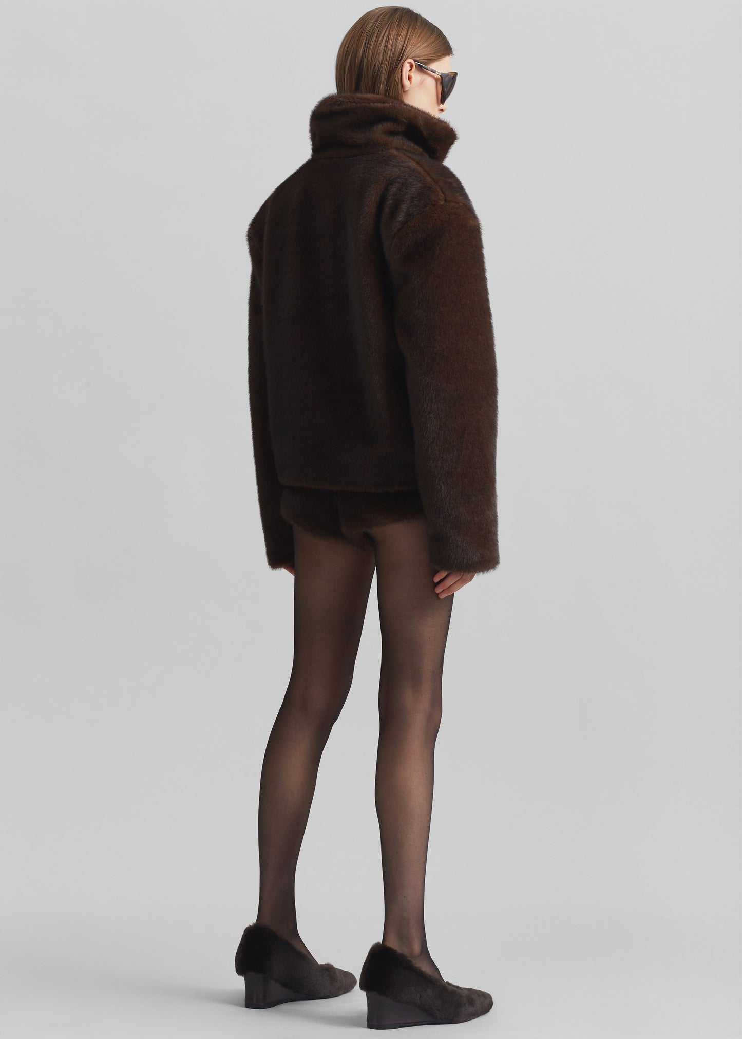 Banff Faux-Fur Hot Pants - Brown