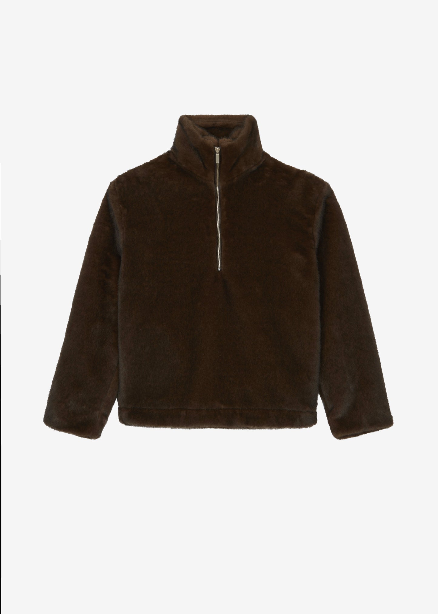 Banff Half-Zip Faux-Fur Pullover - Brown