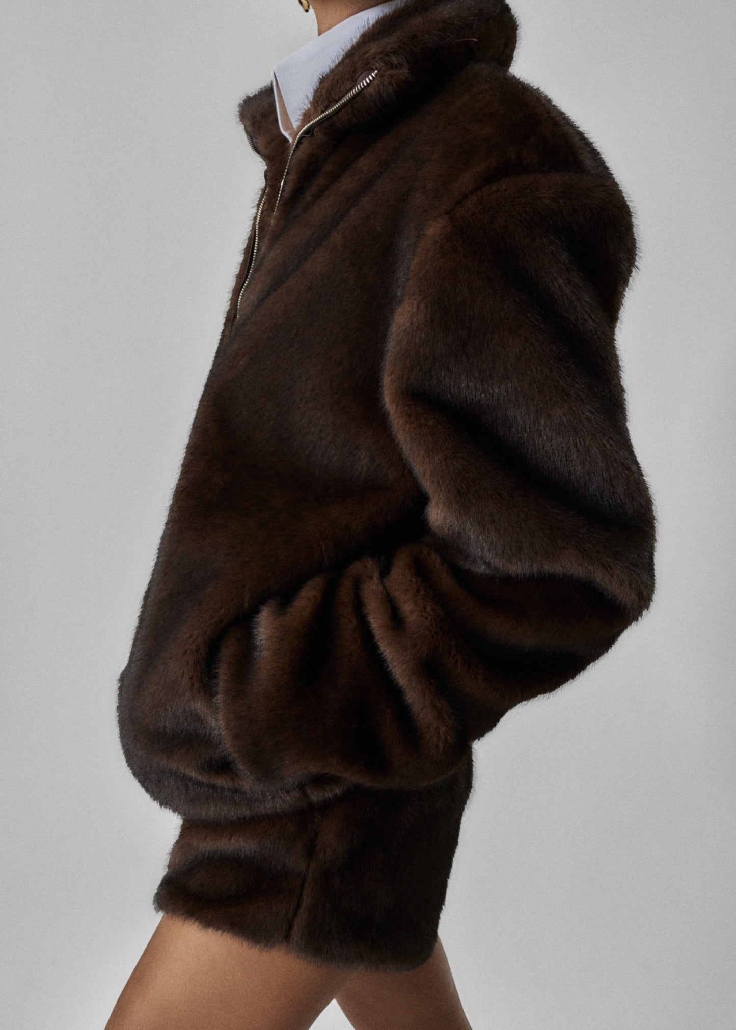 Banff Half-Zip Faux-Fur Pullover - Brown