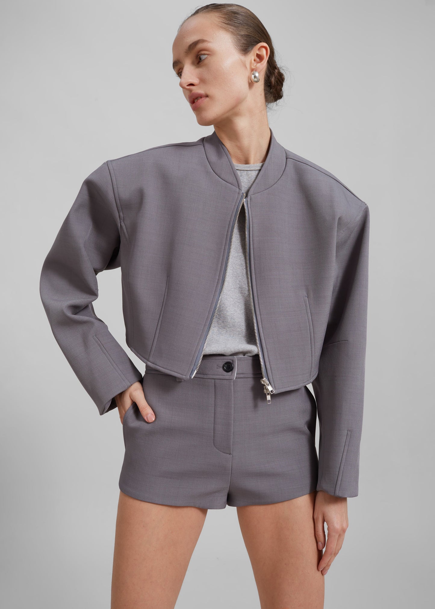 Banks Cropped Jacket - Grey