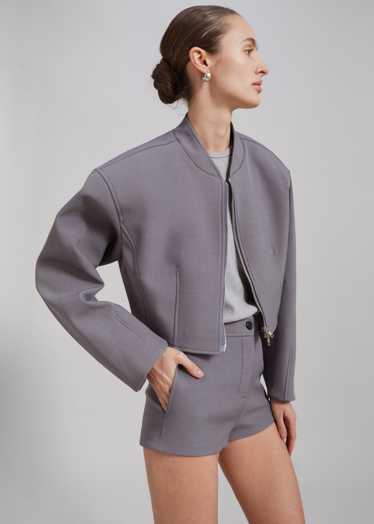 Banks Cropped Jacket - Grey