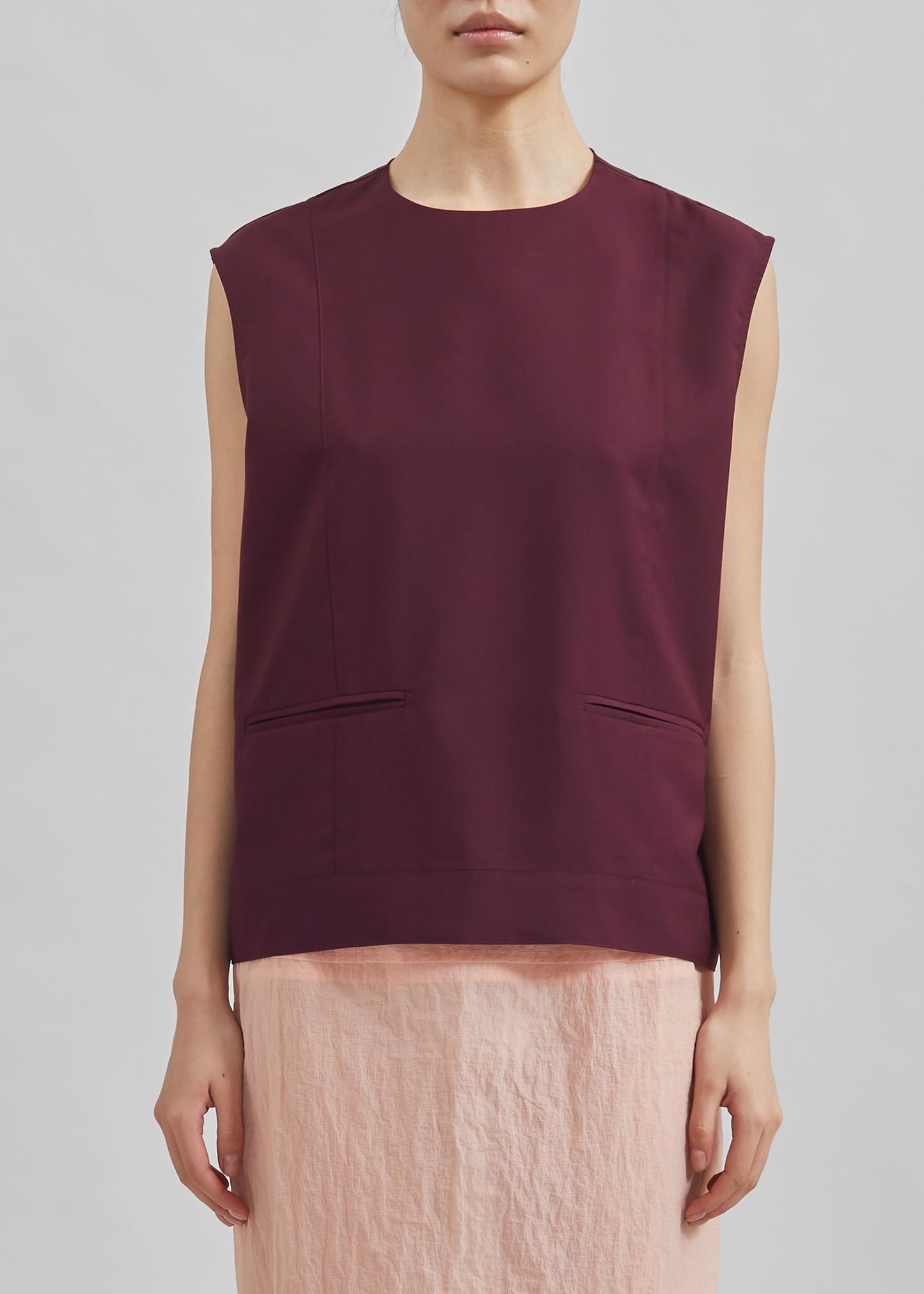 Beaune Sleeveless Top - Burgundy