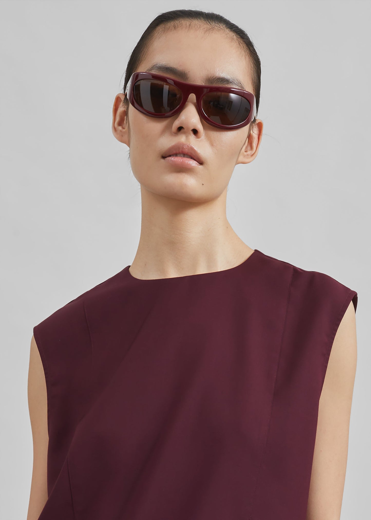 Beaune Sleeveless Top - Burgundy