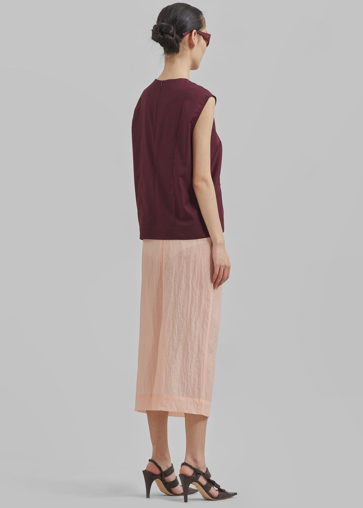 Beaune Sleeveless Top - Burgundy