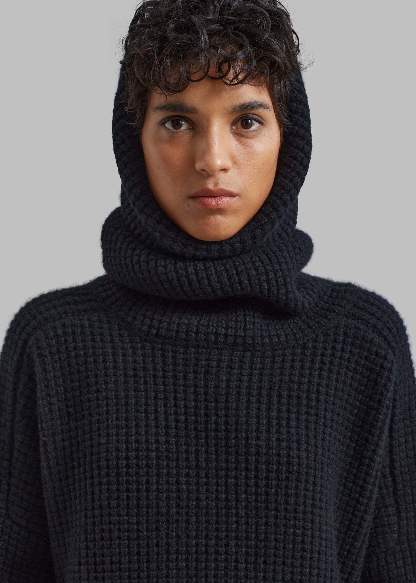 Bex Wool Hooded Turtleneck - Black