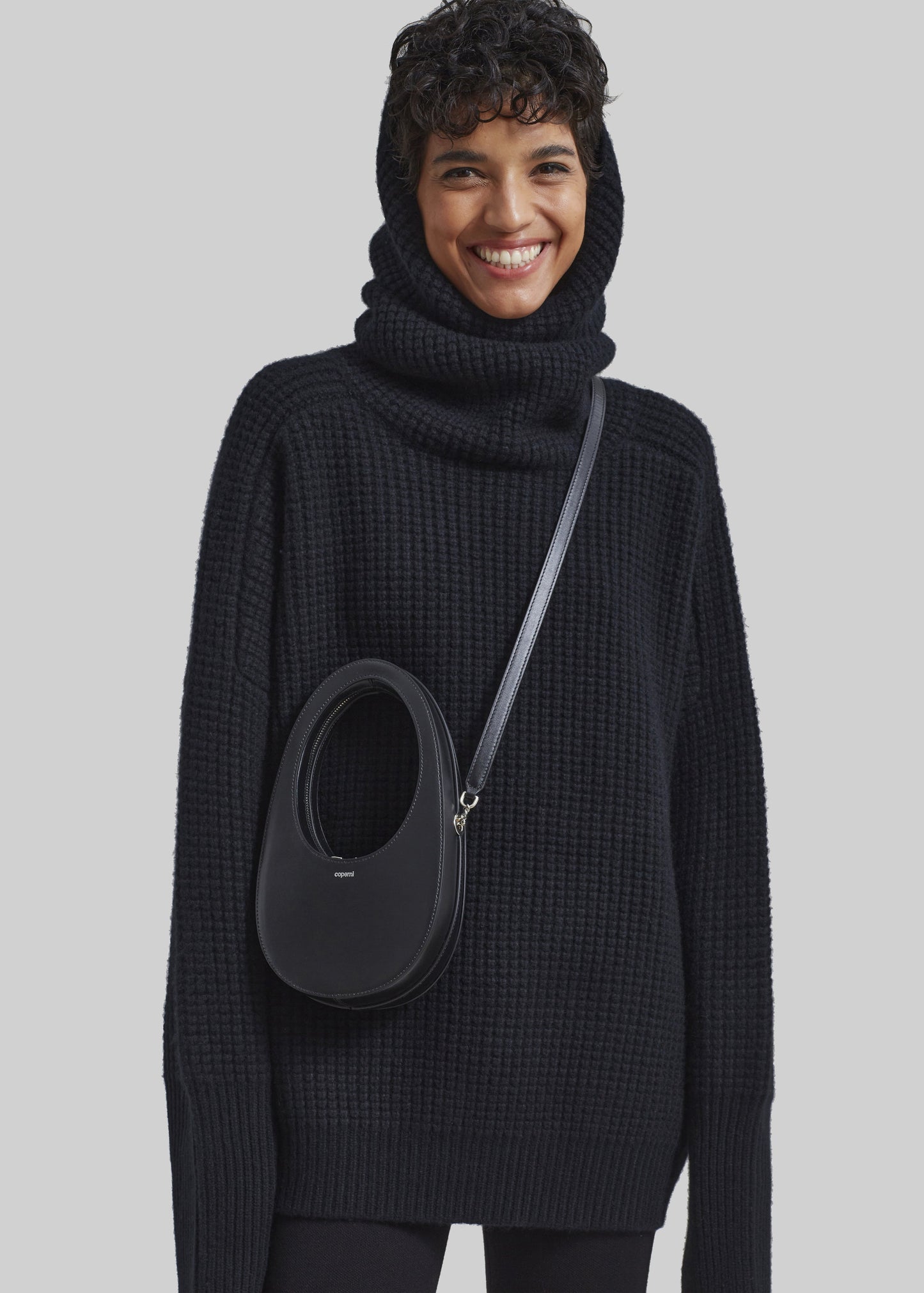 Bex Wool Hooded Turtleneck - Black