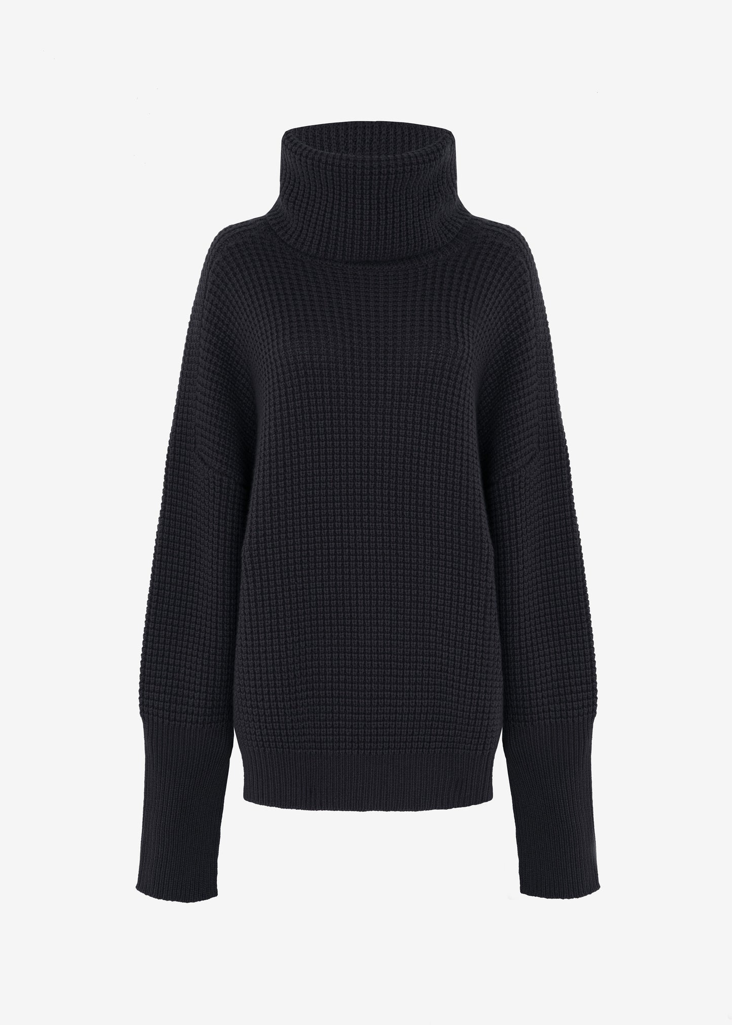 Bex Wool Hooded Turtleneck - Black