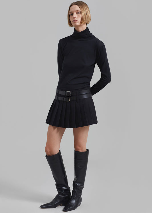 Blake Mini Pleated Skirt - Black