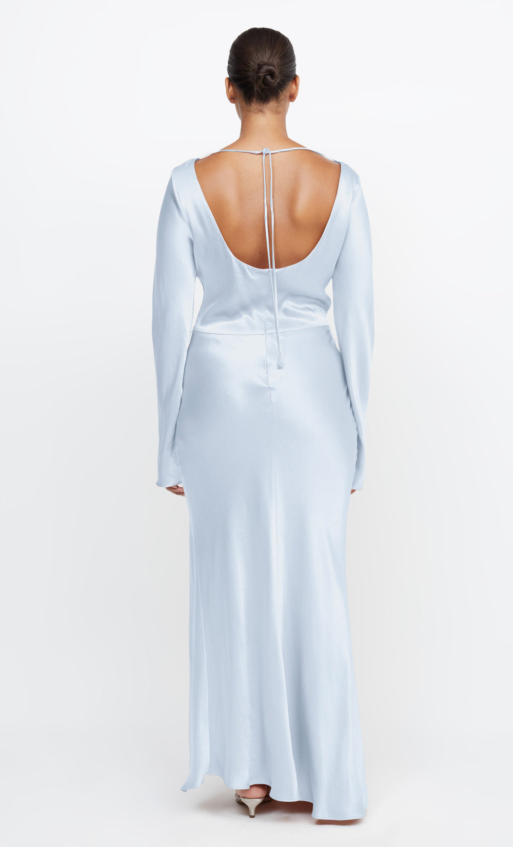 MOON DANCE LONG SLEEVE MAXI DRESS - DUSTY BLUE