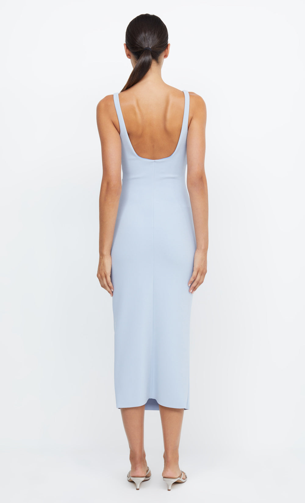 BE MINE SQUARE NECK DRESS - DUSTY BLUE