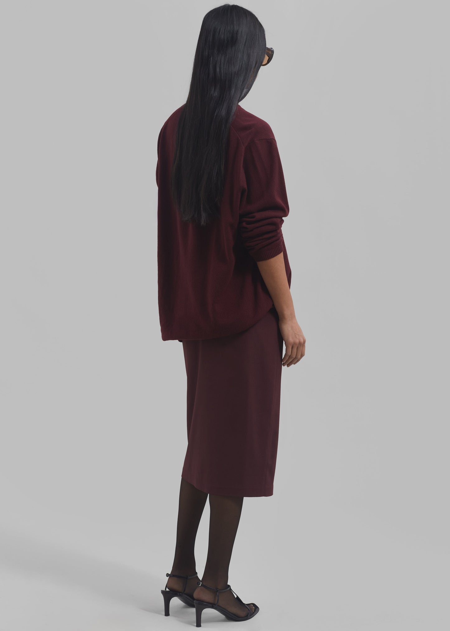 Brooklyn Midi Skirt - Burgundy