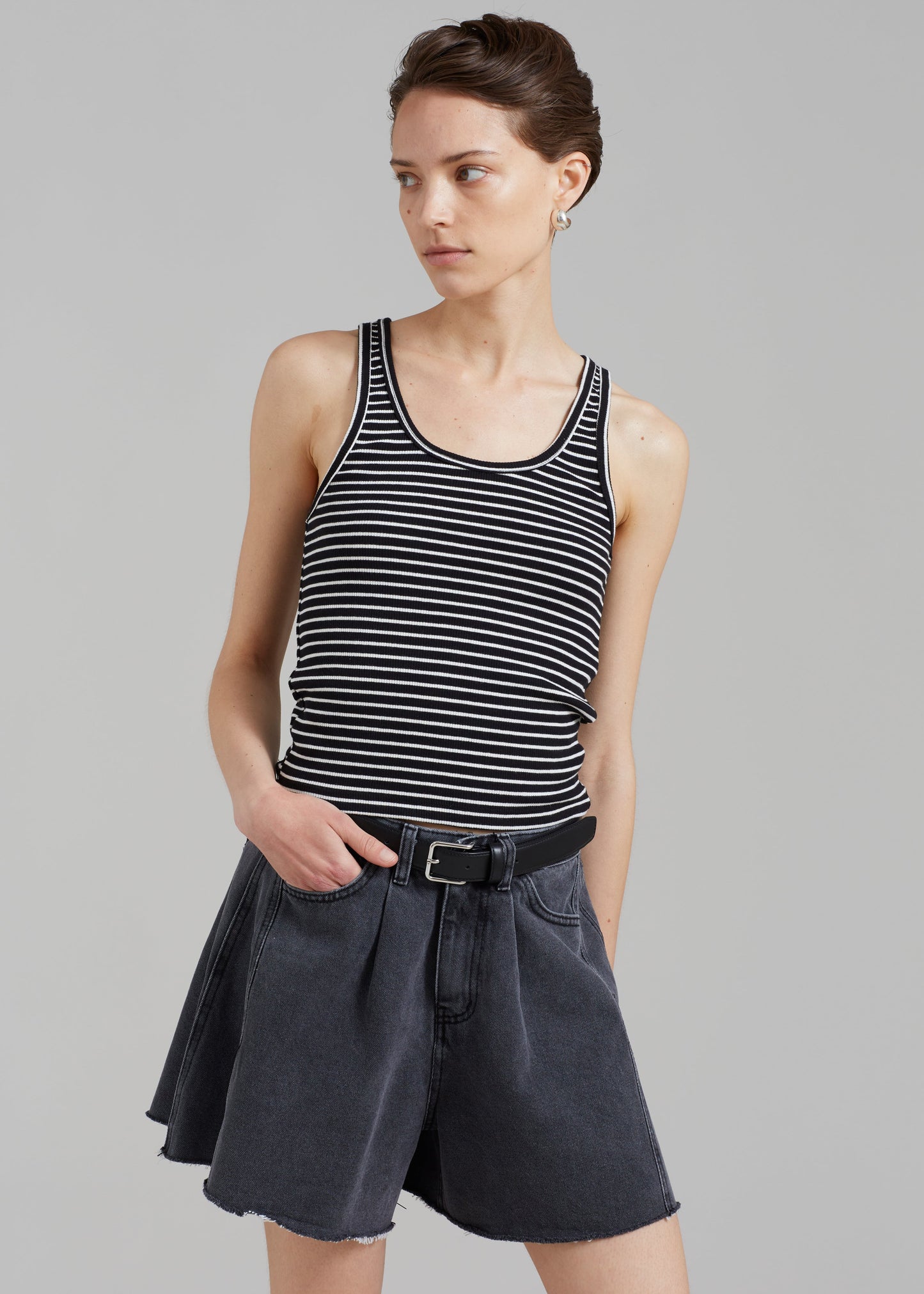 Bryn Tank Top - White Stripe