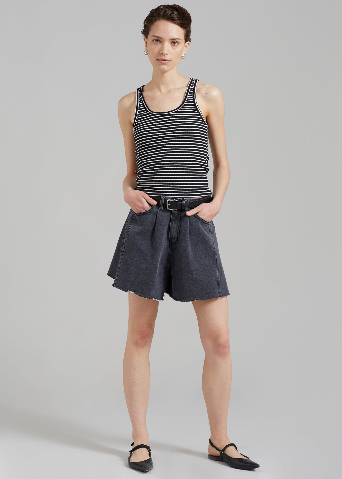 Bryn Tank Top - White Stripe