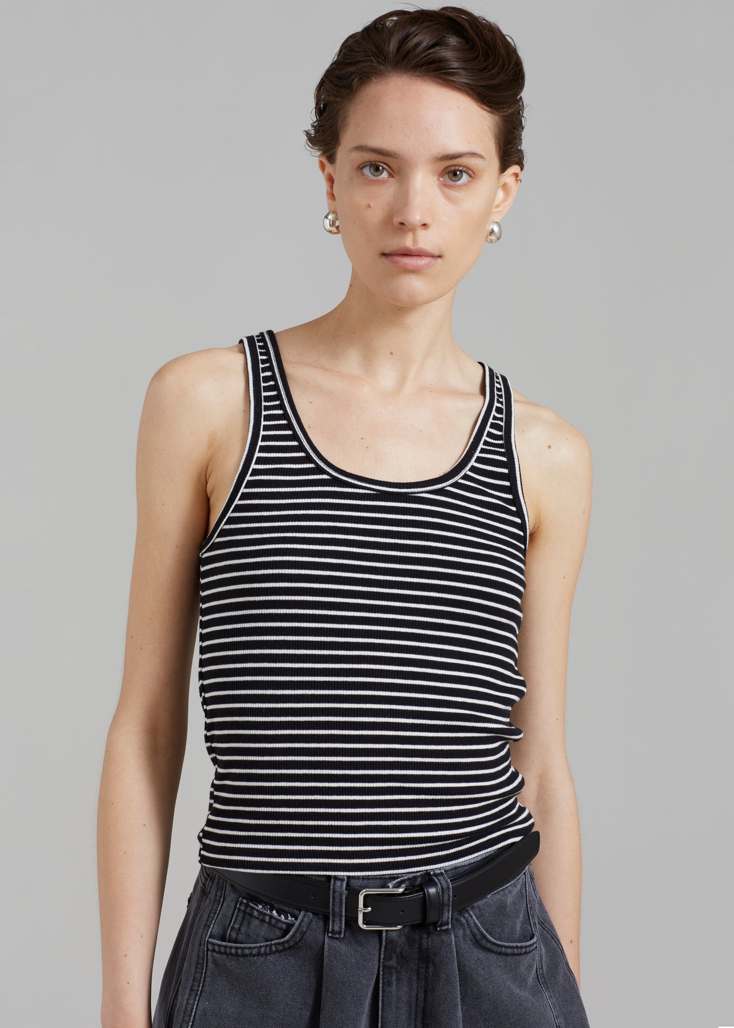 Bryn Tank Top - White Stripe