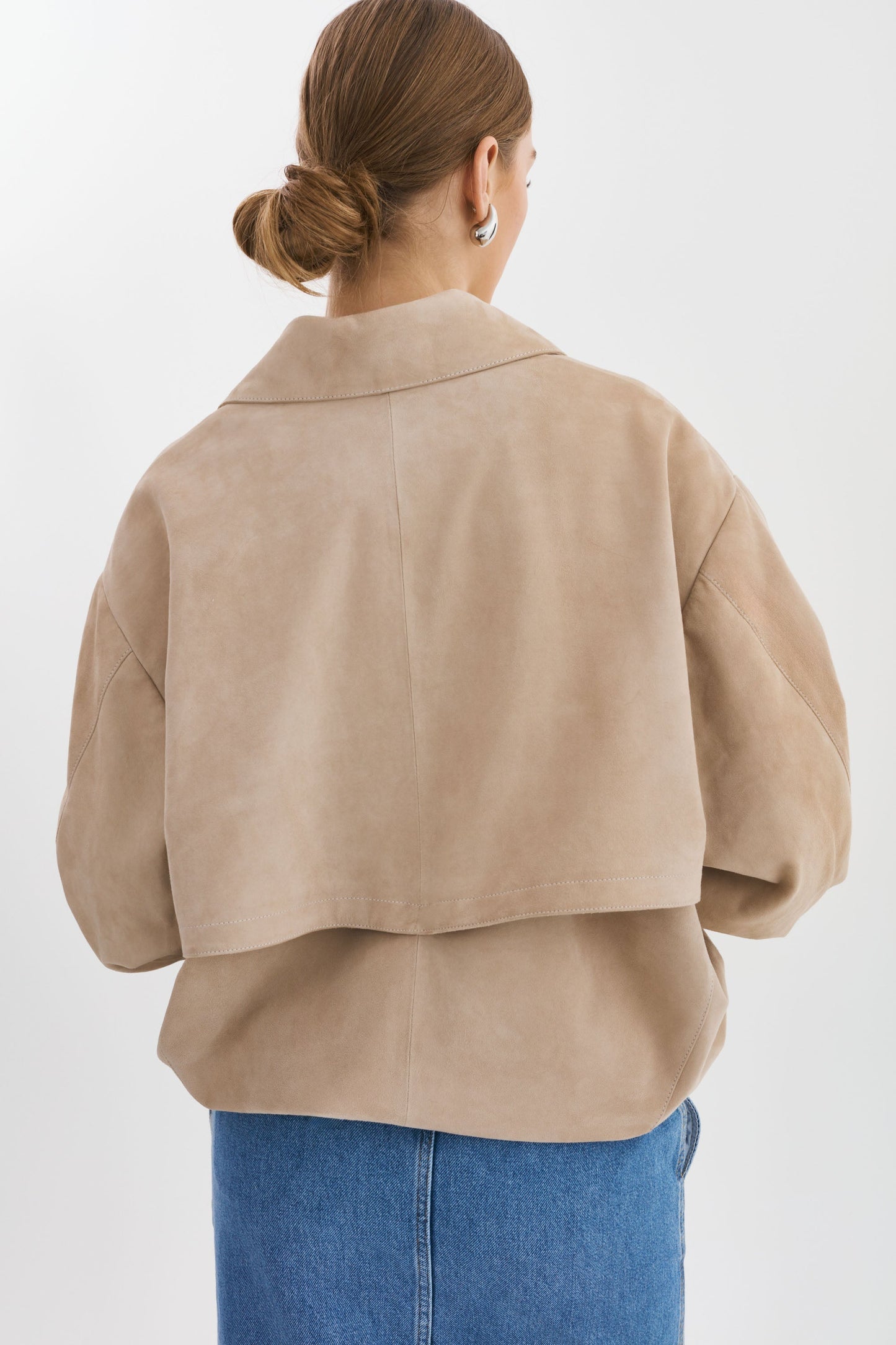 CADEN | Oversized Suede Bomber Jacket