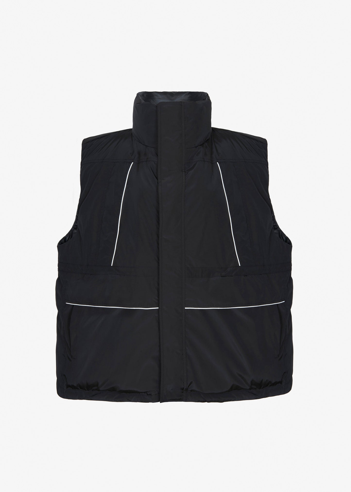 Calais Oversized Sleeveless Puffer Jacket - Black