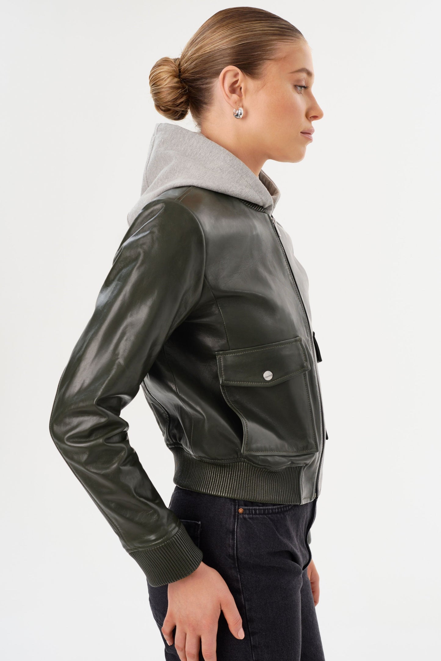 CANDACE | Leather Bomber Jacket