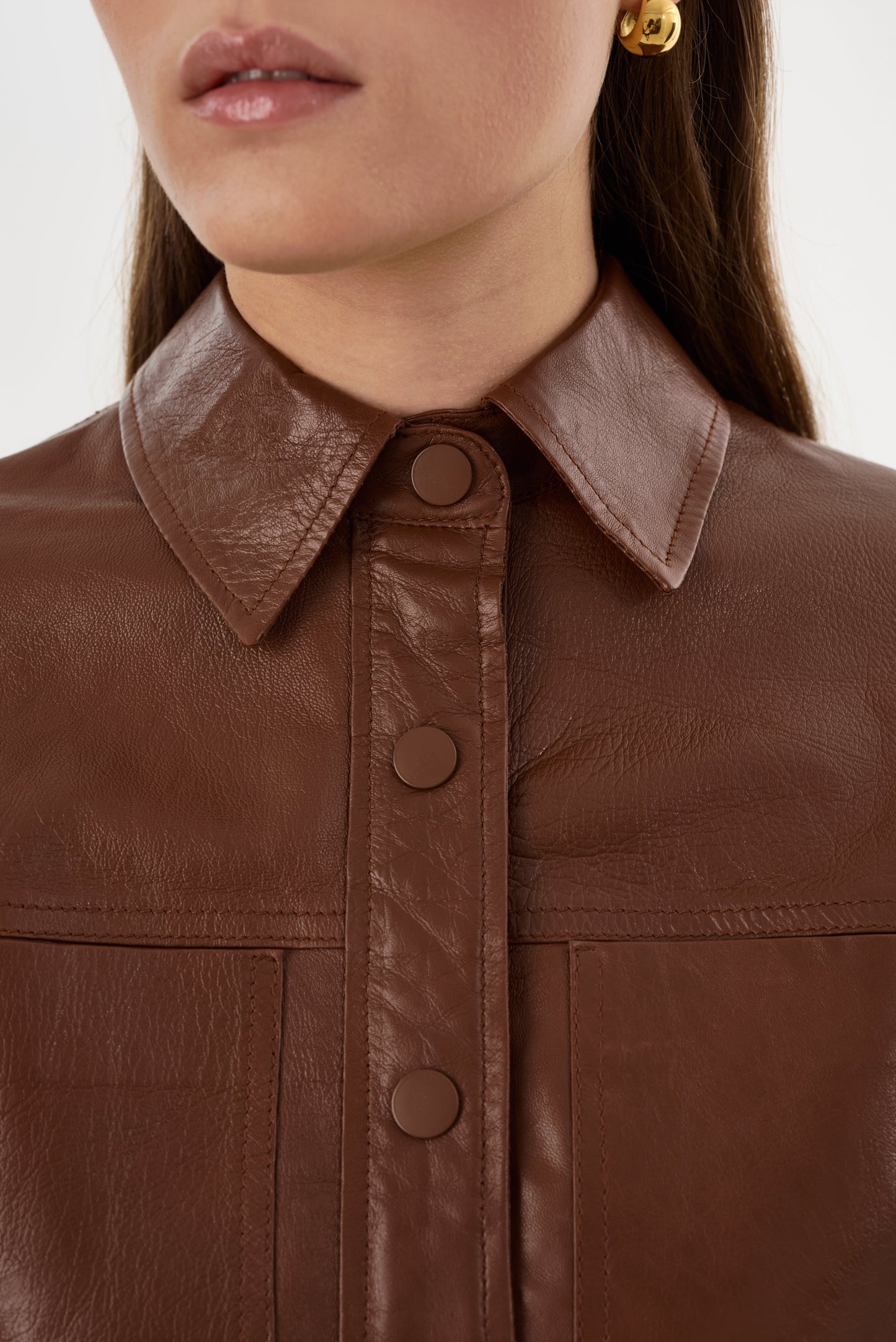 CAROLINA | Leather Ruffle Sleeve Jacket