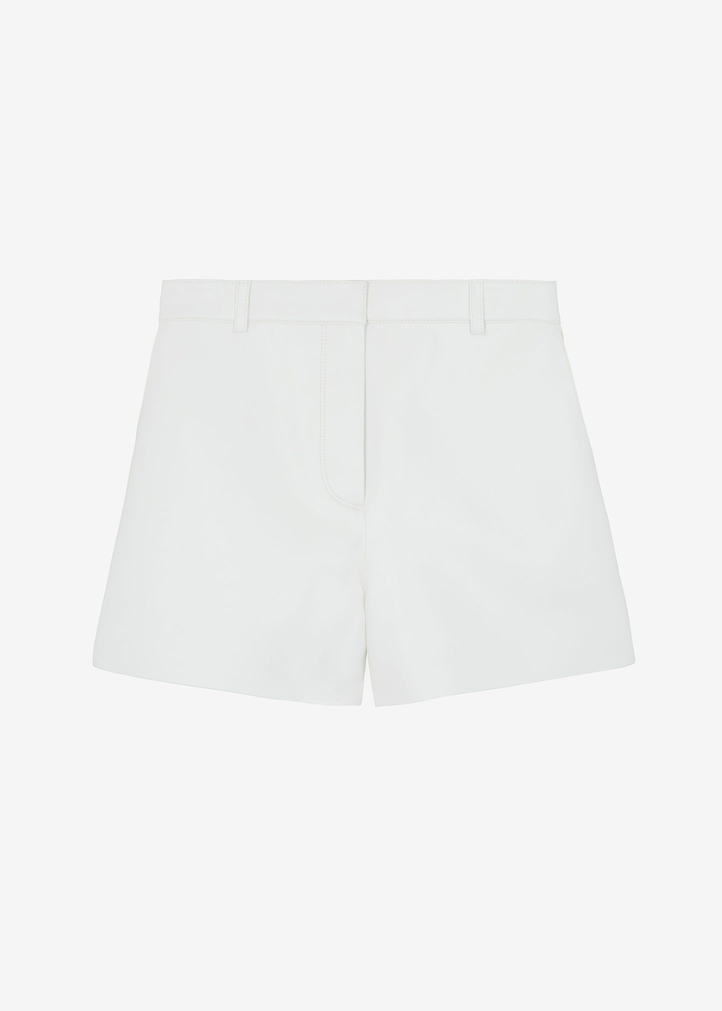 Cassie Faux Leather Mini Shorts - White