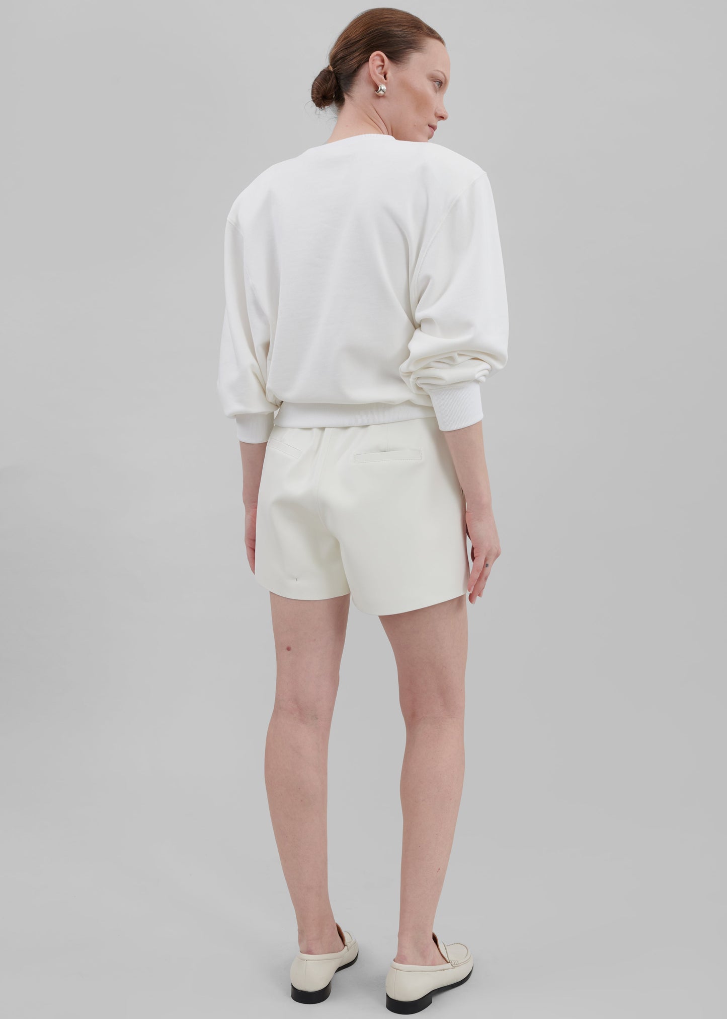 Cassie Faux Leather Mini Shorts - White