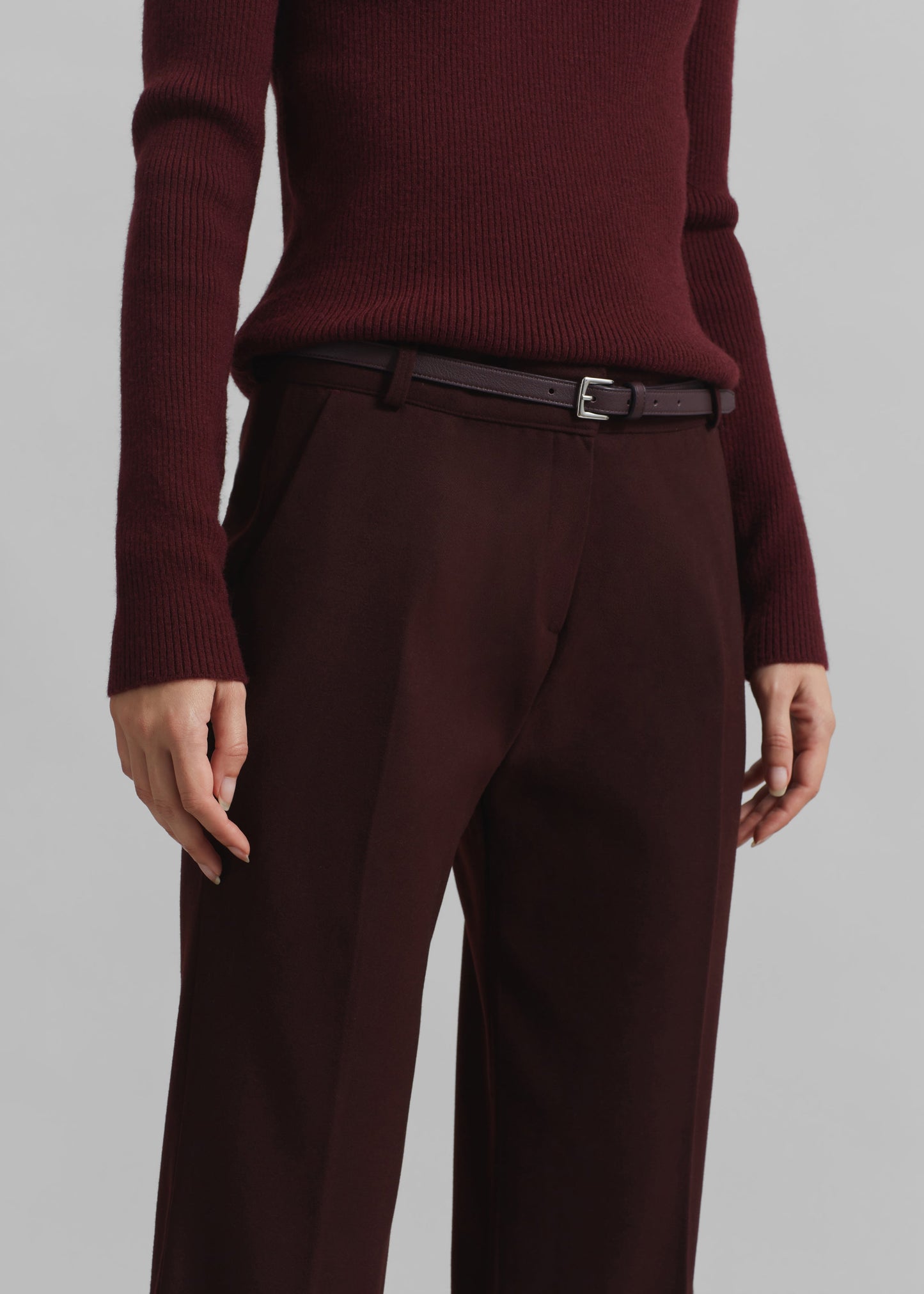 Castel Bootcut Pants - Burgundy