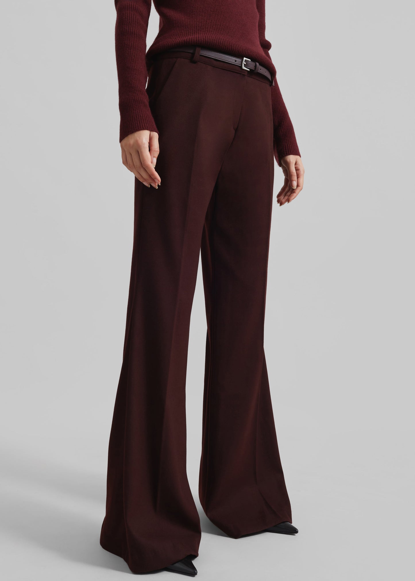 Castel Bootcut Pants - Burgundy